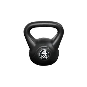 Kettlebell voor binnen en buiten - Kunststof - Zwart - 4 kg