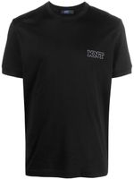 Kiton t-shirt en coton à logo brodé - Noir