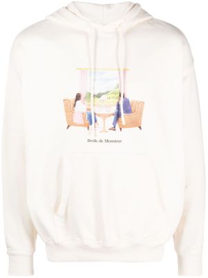 Drôle De Monsieur hoodie à logo Voyage imprimé - Tons neutres