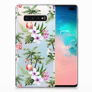 Samsung Galaxy S10 Plus TPU Hoesje Flamingo Palms