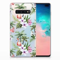 Samsung Galaxy S10 Plus TPU Hoesje Flamingo Palms - thumbnail