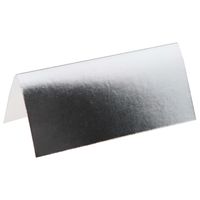 Naamkaartjes/plaatskaartjes metallic - Bruiloft - zilver - 10x stuks - 7 x 3 cm Naamkaartjes/plaatskaartjes metallic - Bruiloft - zilver - 10x stuks - 7 x 3 cm