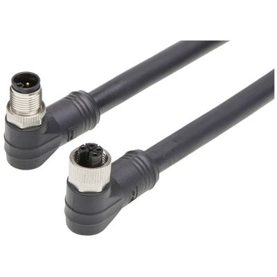 Molex 1205010161 Sensor/actuator connector, geassembleerd M12 Aantal polen (sensoren): 4 Bus, haaks, Stekker, haaks 10 m 1 stuk(s) Bag