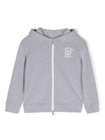 Brunello Cucinelli Kids hoodie en coton à logo brodé - Gris