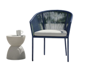Reims stackable dining chair indigo alu/rope indigo Eurofar - Eurofar