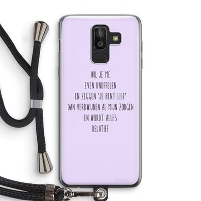 Relatief: Samsung Galaxy J8 (2018) Transparant Hoesje met koord