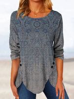 Crew Neck Paisley Loose Top