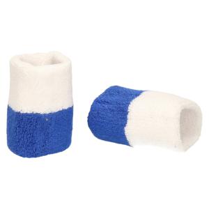 Pols zweetbandjes blauw/wit - voor volwassenen - 2x stuks