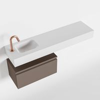 Toiletmeubel Mondiaz Andor | 120 cm | Meubelkleur Smoke | Lex vrijhangend wastafel Talc Links | 1 kraangat