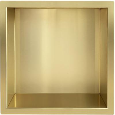Wiesbaden Demis Inbouwnis 30x30x10 cm - Geborsteld Messing RVS