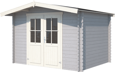Blokhut Baltimore 292x230 Platinum Grey-Wit - Outdoor life