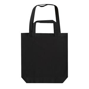 Canvas tas met dubbel hengsel - zwart - 38 x 42 cm- Katoen - Boodschappen draagtas/shopper