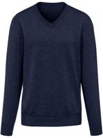 Trui V-hals 100% premium-kasjmier Van Peter Hahn Cashmere blauw