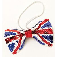 Union Jack vlag kleuren Engelse pailletten vlinder strik   - - thumbnail