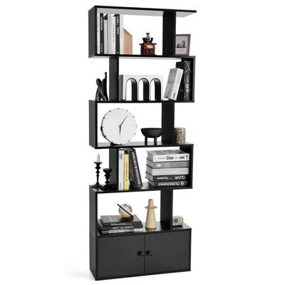 Boekenkast Rek met 5 Niveaus Kantoorrek van Hout Archiefrek Incl. Bevestigingsmateriaal Opbergrek voor Woonkamer 183 x 70 x 23 cm