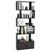 Boekenkast Rek met 5 Niveaus Kantoorrek van Hout Archiefrek Incl. Bevestigingsmateriaal Opbergrek voor Woonkamer 183 x 70 x 23 cm