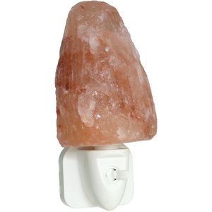 Himalaya zoutsteen wit nachtlamp/zoutlamp 14 cm   -