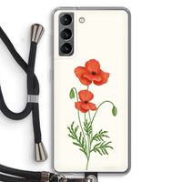 Red poppy: Samsung Galaxy S21 Transparant Hoesje met koord