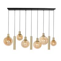 Steinhauer Eettafel hanglamp Bollique goud met amberglas 3799ME