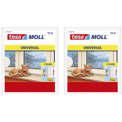Tesa zelfklevende tochtstrip - 2x - wit - 10 mtr x 15 mm - tochtstrook voor raam/deur Tesa zelfklevende tochtstrip - 2x - wit - 10 mtr x 15 mm - tochtstrook voor raam/deur