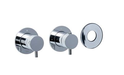 Douchekraan Blue Label Brondby | Inbouw | Thermostaatkraan | Excl.Aansluitbocht | Incl.Inbouwdeel | 3-weg | Rond | Chroom