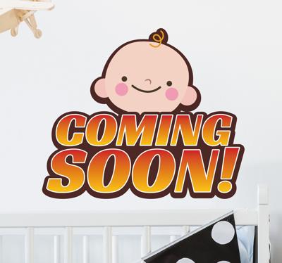 Muursticker baby coming soon