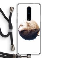Yin Yang Wolves: OnePlus 8 Transparant Hoesje met koord Yin Yang Wolves: OnePlus 8 Transparant Hoesje met koord