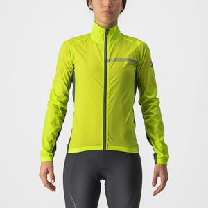 Castelli Squadra stretch fietsjack lange mouw groen/geel dames L