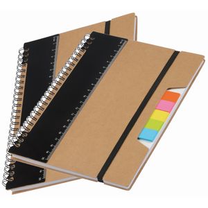 Pakket van 4x stuks schoolschriften/collegeblokken A5 zwart   -