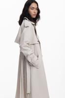 Trenchcoat met geplooide rug - BROWN - XL