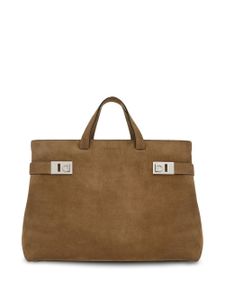 Ferragamo grand sac cabas en cuir - Tons neutres