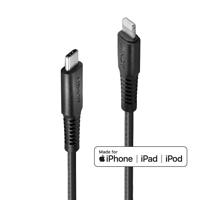 LINDY USB-kabel USB 2.0 Apple Lightning stekker, USB-C stekker 1.00 m Zwart 31286 - thumbnail