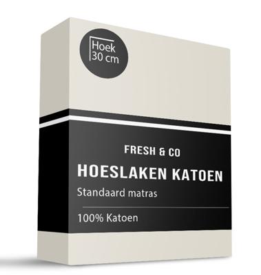Hoeslaken Katoen - Creme - Verkoelend - 80x200 cm - Creme - Fresh and Co - Dekbed-Discounter.nl