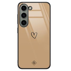 Samsung Galaxy S23 glazen hardcase - Hart bruin
