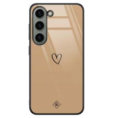 Samsung Galaxy S23 glazen hardcase - Hart bruin