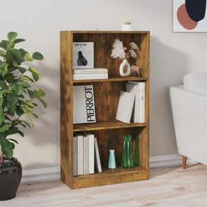 Boekenkast 60x24x109 cm bewerkt hout gerookt eikenkleurig