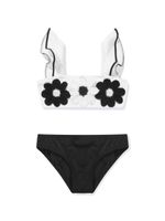 Nessi Byrd Kids bikini Fiona à fleurs en crochet - Noir