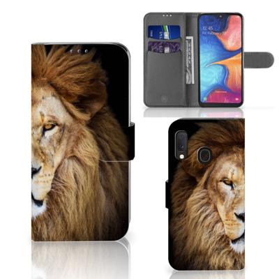 Samsung Galaxy A20e | Telefoonhoesje | Met pasjeshouder | Leeuw