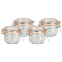 Weckpot/inmaakpot - 4x - 140 ml - glas - met beugelsluiting - D9 x H7 cm