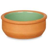 Tapas/creme brulee serveer schaaltjes - 6x - mini - terracotta/groen - 8 x 4 cm