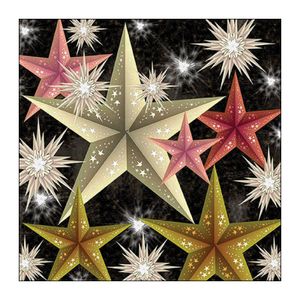 Kerst thema servetten - 60x st - 33 x 33 cm - kerststerren print