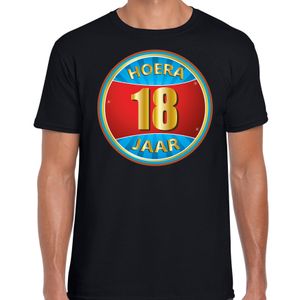 Verjaardagscadeau shirt hoera 18 jaar voor zwart voor heren 2XL  -