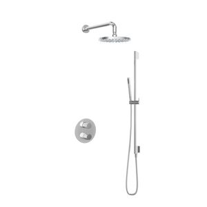 Hotbath Buddy Inbouw Regendoucheset Met 2-Weg-Omstel, Wandarm, Hoofddouche 20cm, Staafhanddouche En Glijstang Chroom