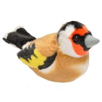 Pluche putter vogel knuffel met geluid 13 cm