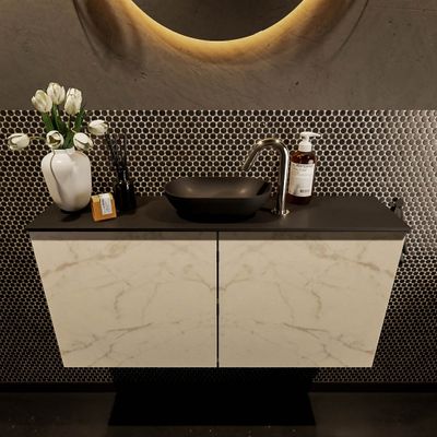 Mondiaz Fowy toiletmeubel 100cm Carrara met blad en waskom urban midden 1 kraangat
