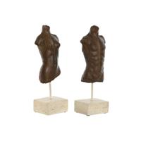 Decoratieve figuren Home ESPRIT Wit Lichtbruin Buste 9,5 x 8 x 31 cm (2 Stuks)