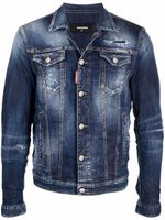 DSQUARED2 veste en jean à effet usé - Bleu