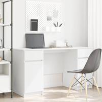 Bureau met lade met plank Wit 140 x 49 x 76 cm Bewerkt hout