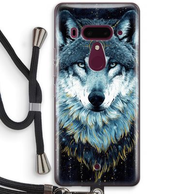 Darkness Wolf: HTC U12+ Transparant Hoesje met koord