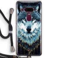 Darkness Wolf: HTC U12+ Transparant Hoesje met koord